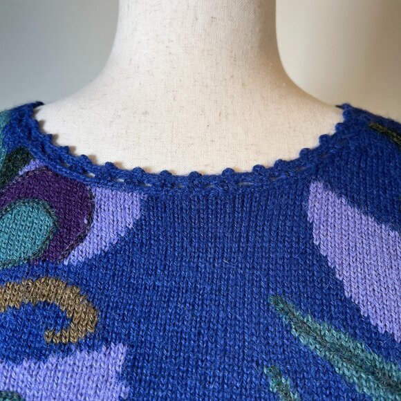 Alpacas Best 100% Baby Alpaca Sweater Small S Handmade Art To Wear Round Neck - Picture 3 of 16